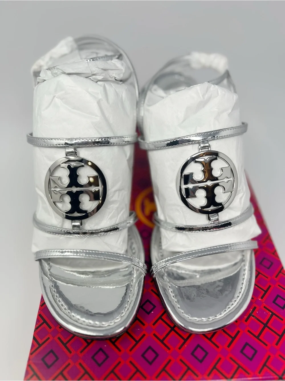 Tory Burch Capri Miller Wedge Sandals Size 7.5